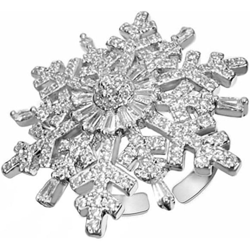 Exaggerated Snowflake Adjustable Ring For Women F… - image 1